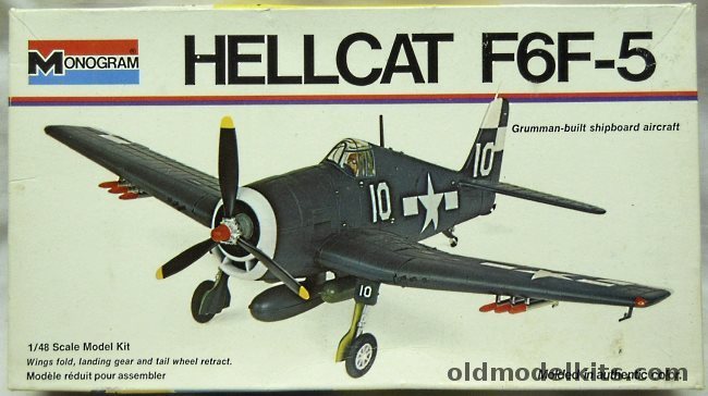 Monogram 1/48 Grumman F6F-5 Hellcat - (F6F5) 'White Box' Issue, 6832 plastic model kit